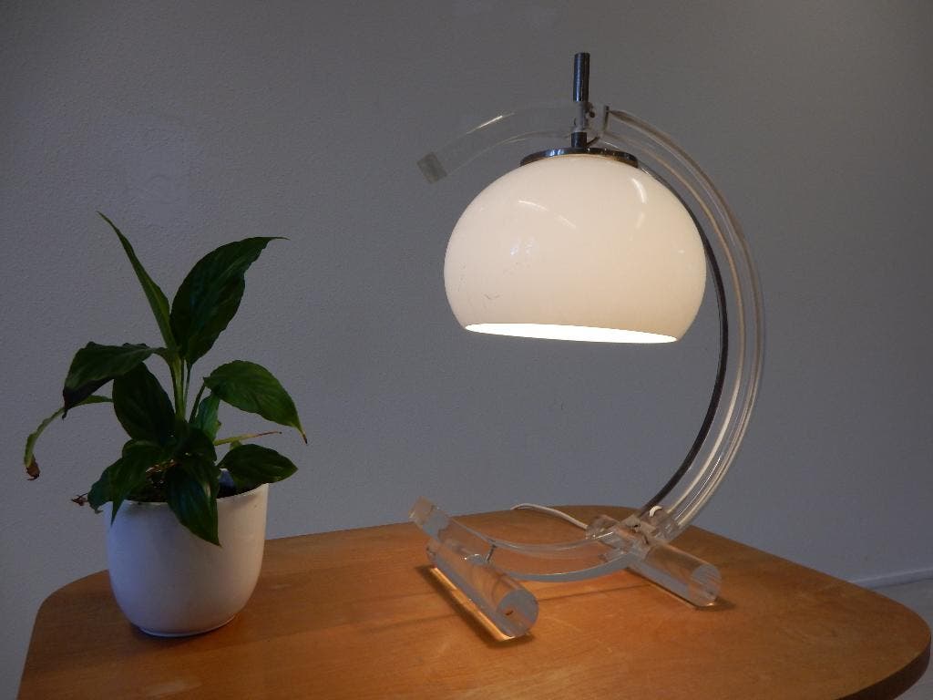 Vintage Plexiglas Tafellamp Dressoir Lamp Space Age Jaren70 image 2