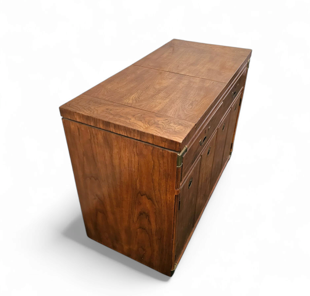 Vintage Drexel Accolade Campaign Server Dry Bar On Casters / Flip Top 1980s image 13