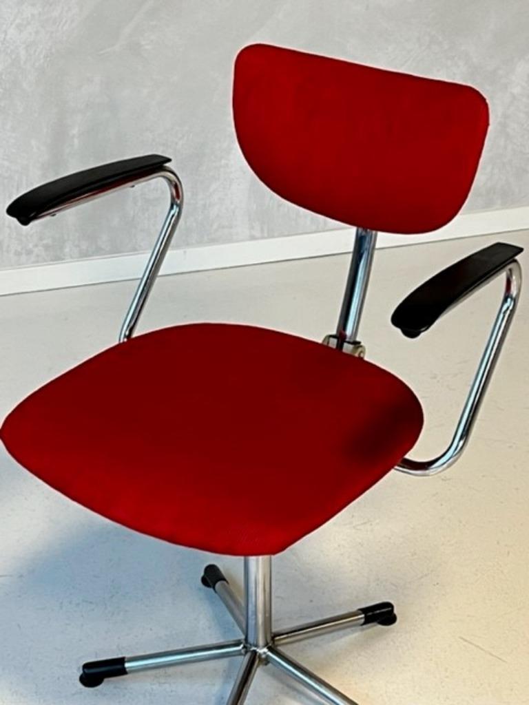Gebr De Wit Bureaustoel Vintage Burostoel Rood Desk Chair image 3