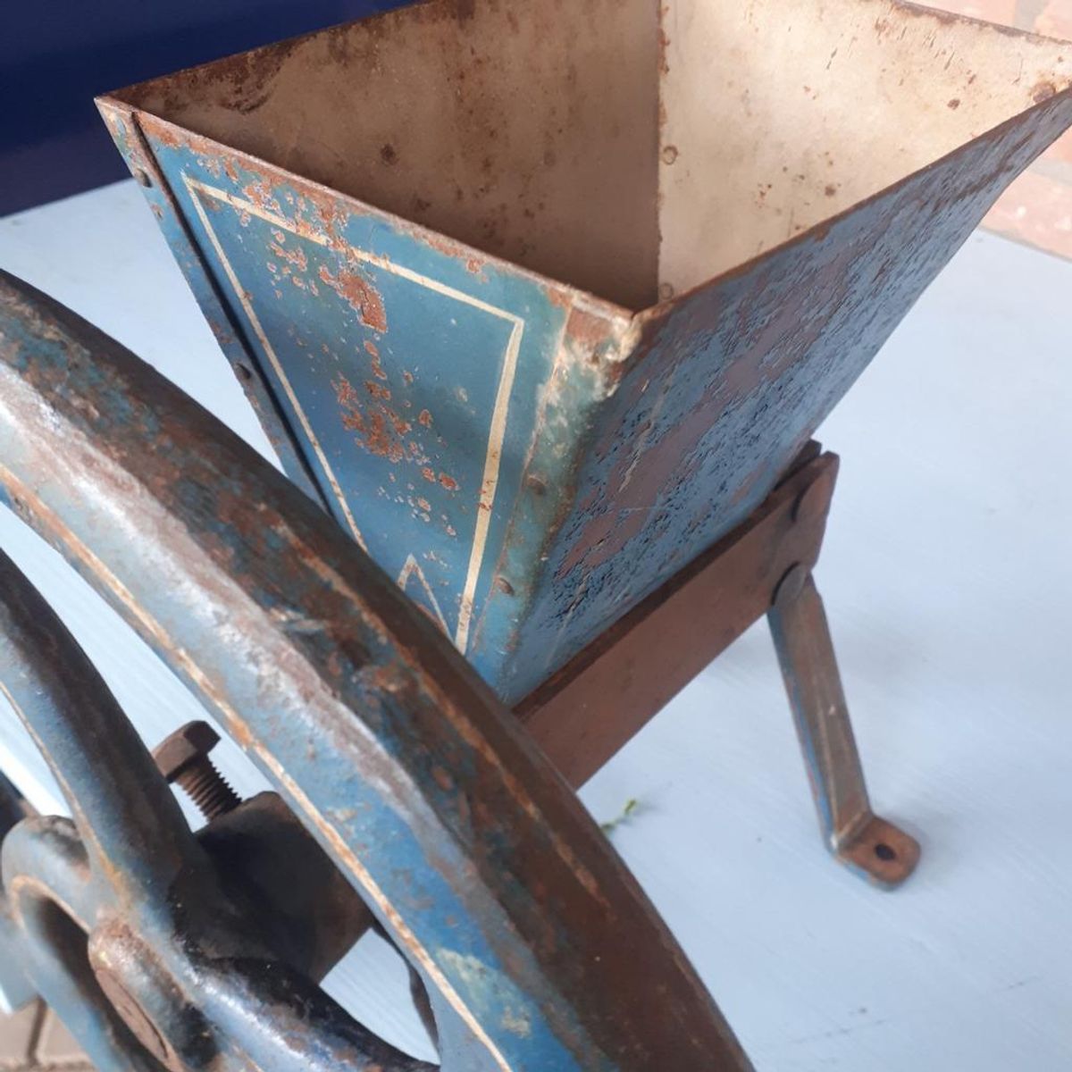 Antieke Gerst Molen Tafel Molen Bakkerij Winkel Graan Maler image 8