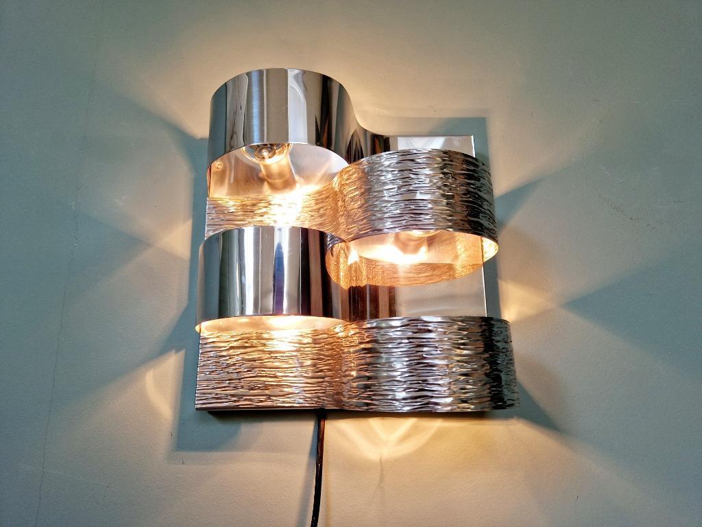 Wandlamp Van Verchroomd Metaal, Goffredo Reggiani, 1960-70 image 3