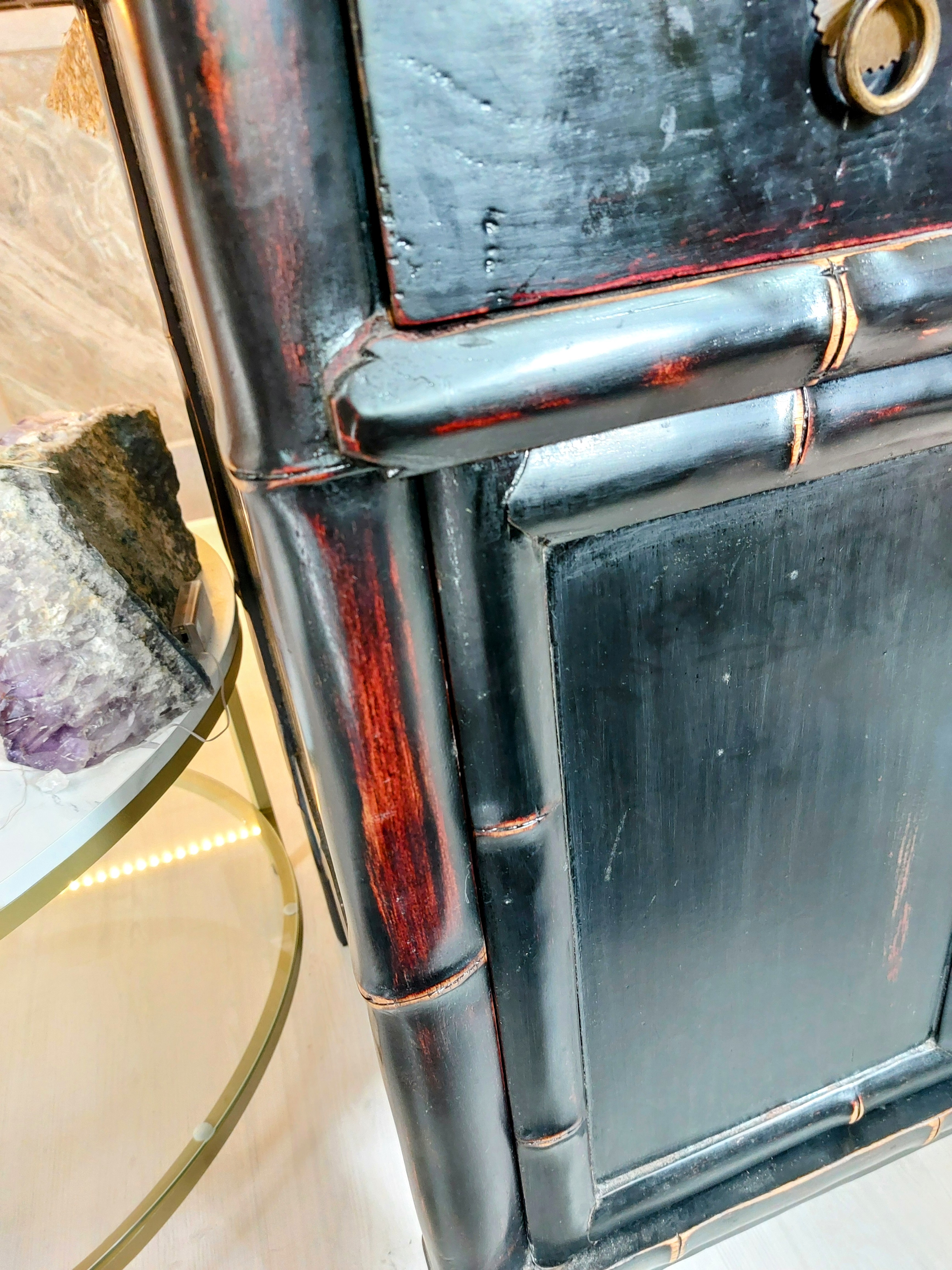 Chinese Bamboe Kast Zwart image 14