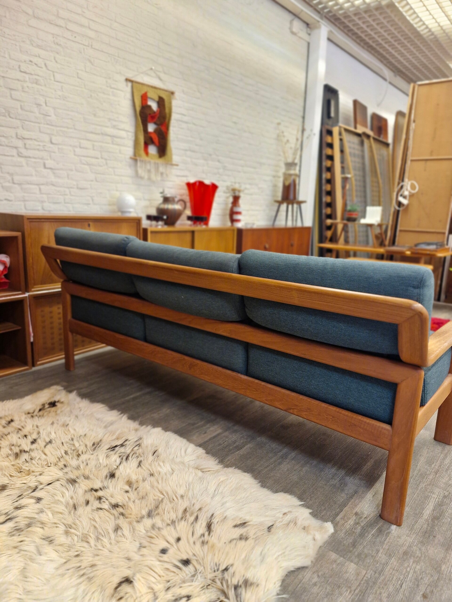 Vintage Deens Design Driezits Bank L. Olson & Son image 7