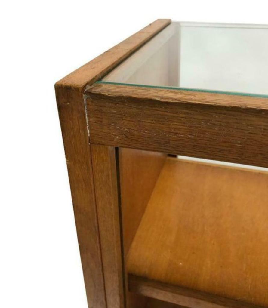 Antieke Winkel Vitrine Toonbank Met Schuifdeuren, Jaren 50 image 13