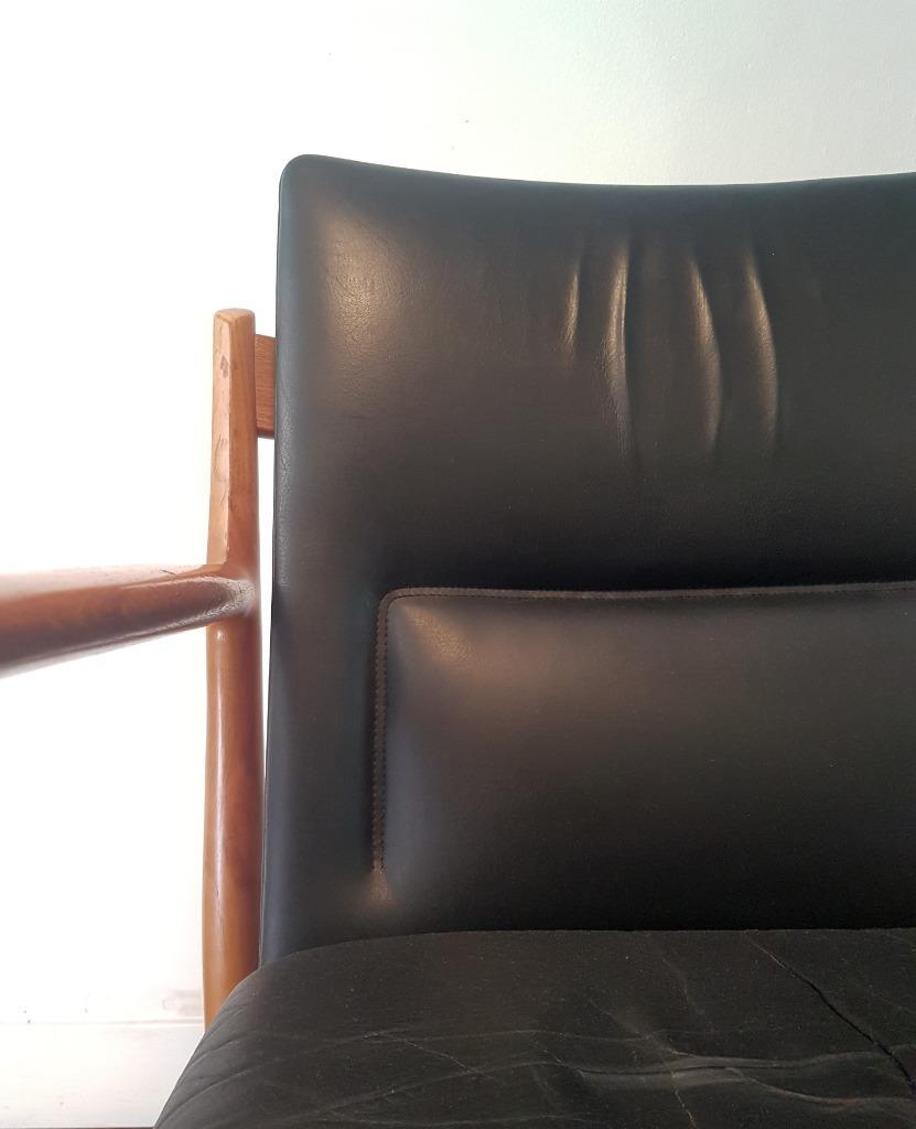 Vintage Arne Vodder 341 Fauteuil In Teak En Leer image 7