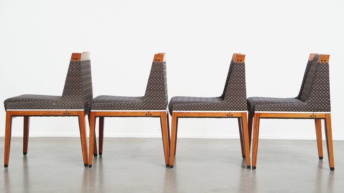 Prachtige Art Deco Set Bestaande Uit Een Eettafel En 4 Eetkamerstoelen Van Schuitema image 17