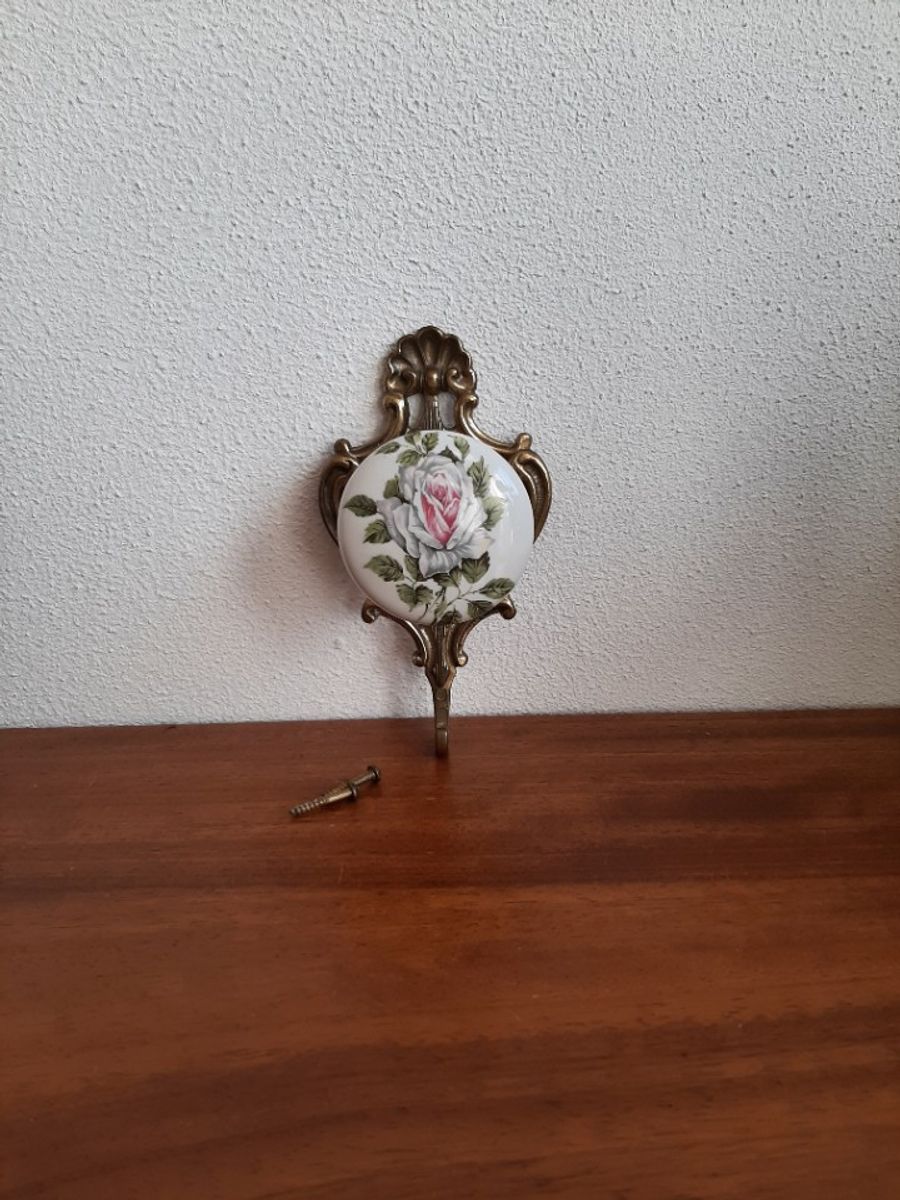 Vintage Italiaanse Haak Messing Met Porselijn image 4