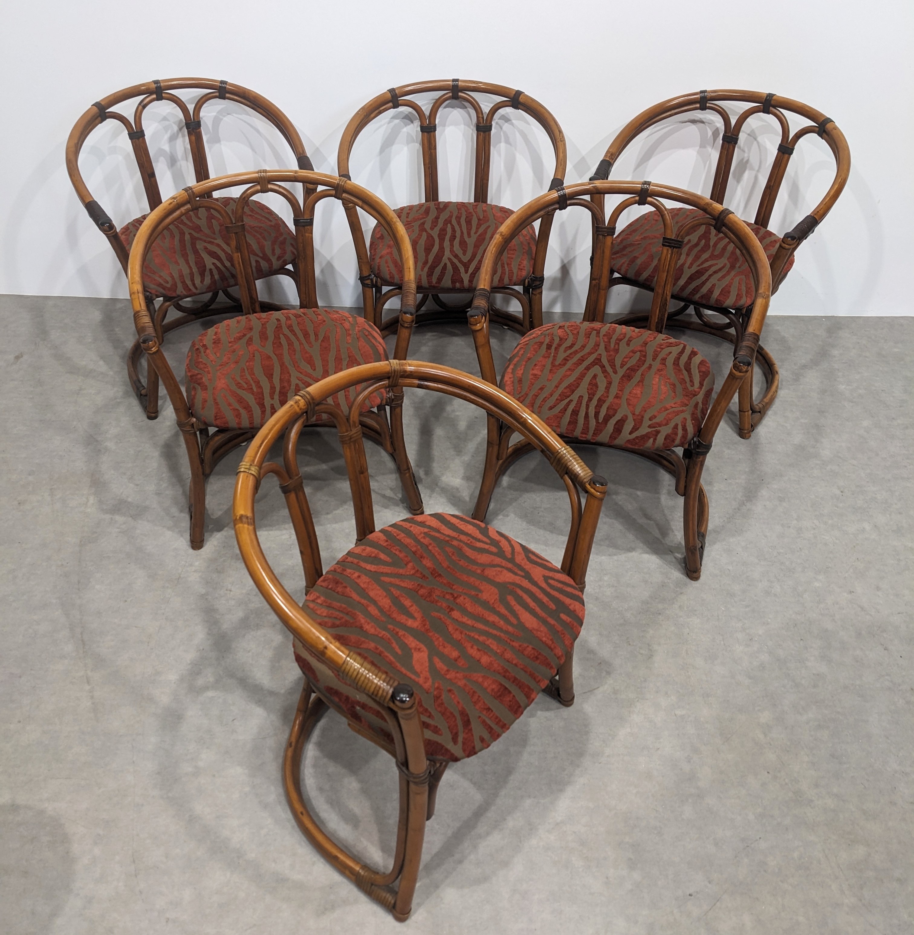 Six Vintage Bamboo Chairs image 2