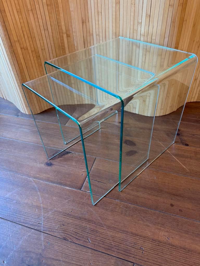 Vintage Glazen Mimiset / Nesting Tables / Salontafel image 2