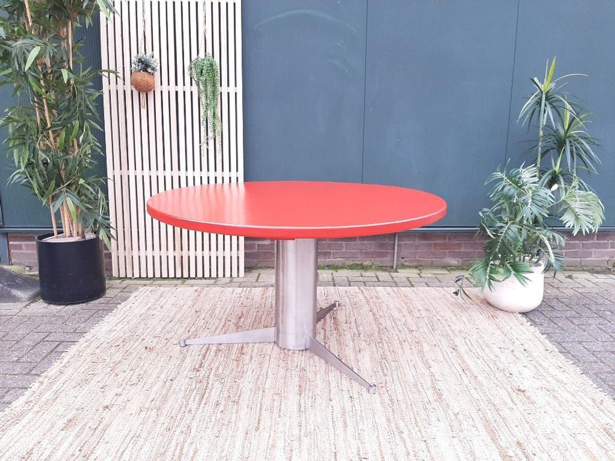 Rode Ronde Xl Eettafel 130 Cm Vintage Space Age Design Tafel image 2