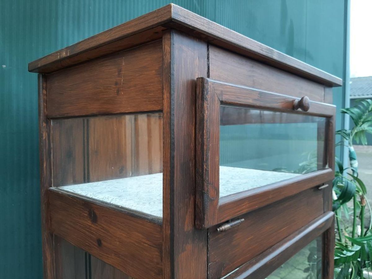 Vintage Vitrine Toonbankkastje Theekastje Oud Kastje Display image 6
