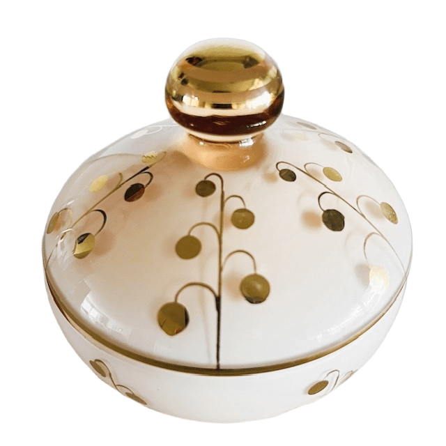 De Rupel Lichtroze Goud Glas Sieradendoosje 1950’s image 3
