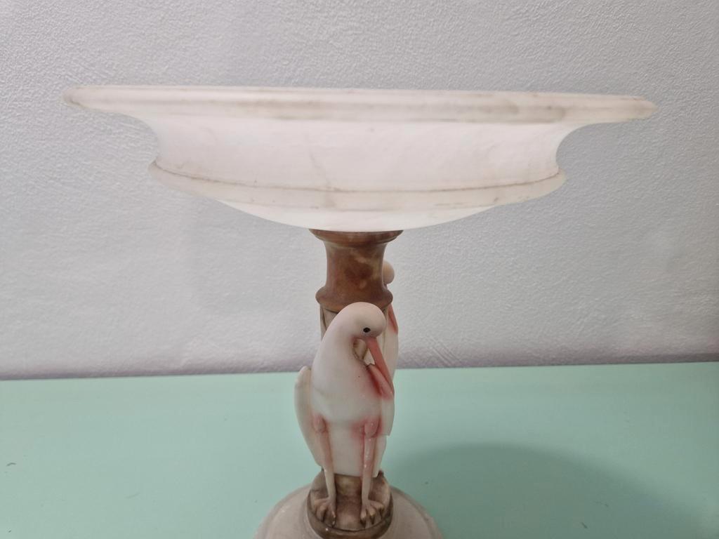 Albast Eind 19e Eeuws Tazza Schaal Met Vogels. image 14