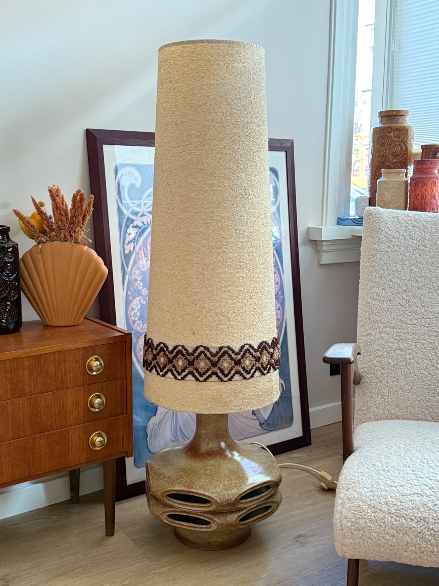 West Germany Vloerlamp Met Originele Kap image 10