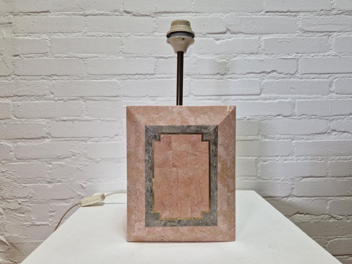 Vintage Roze Marmeren Lamp image 2