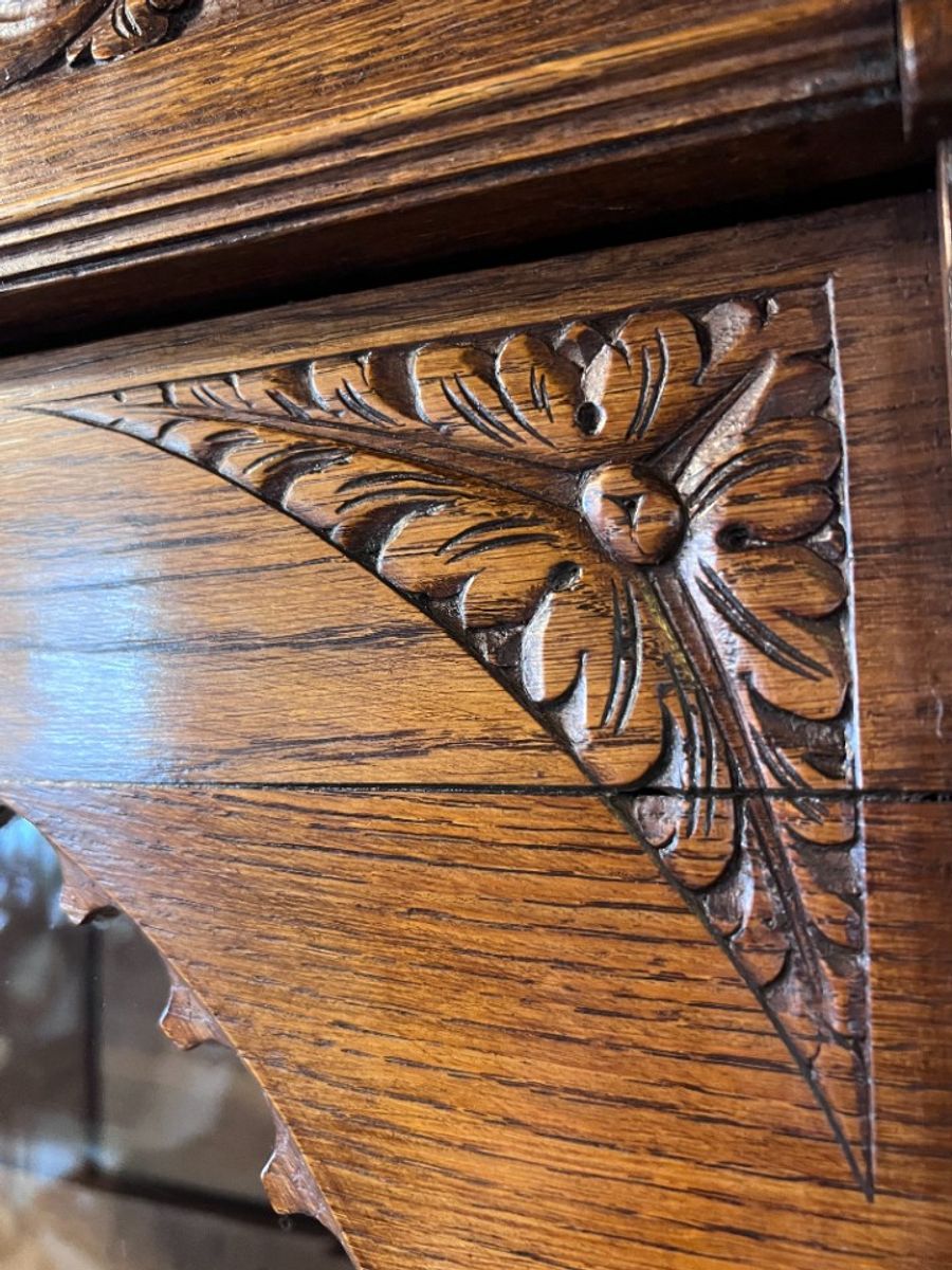 Demontabele Antiek Eiken Kast Met 3 Verstelbare Planken, 199 Cm Hoog image 12
