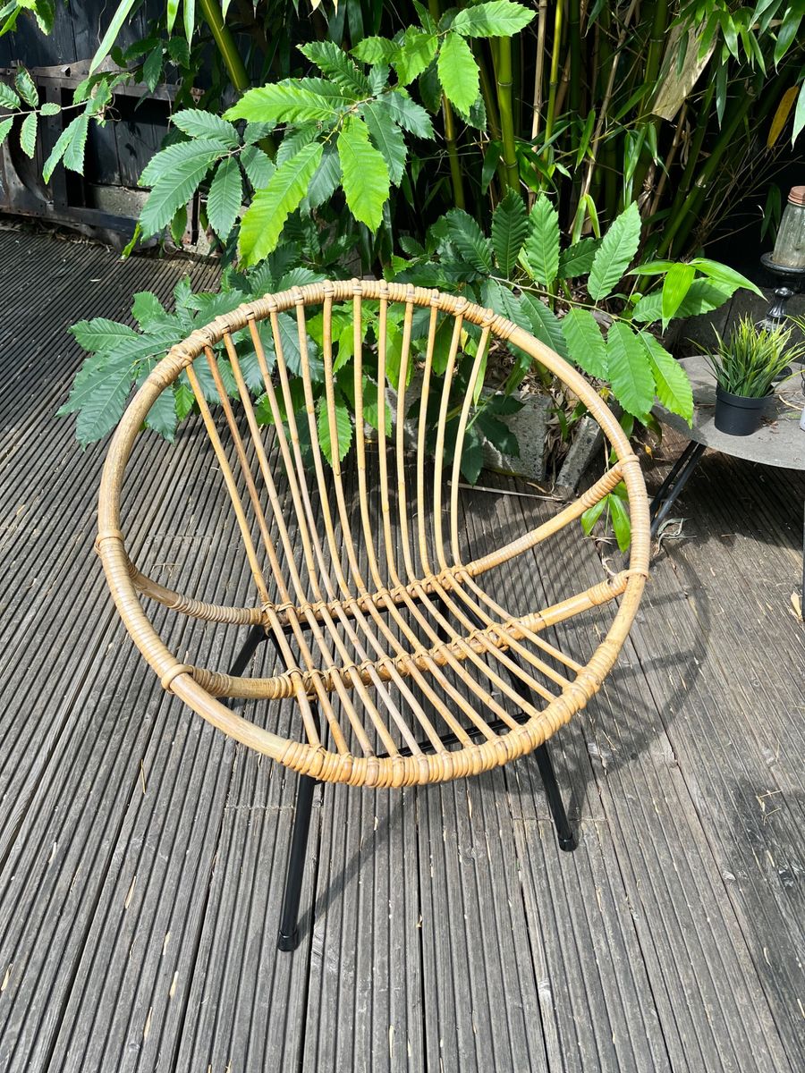 Rohé Noordwolde Rotan Bamboe Fauteuil 1960 image 16