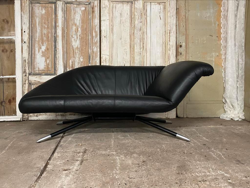 Leolux El Nido Design Bank, Tweezits. Zwart Leder. image 2