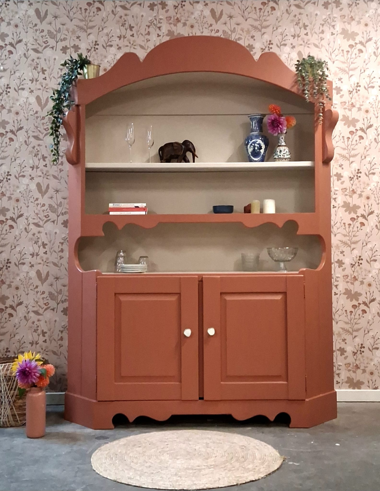 Vintage Retro Buffetkast Zachte Terracotta Kleur image 3