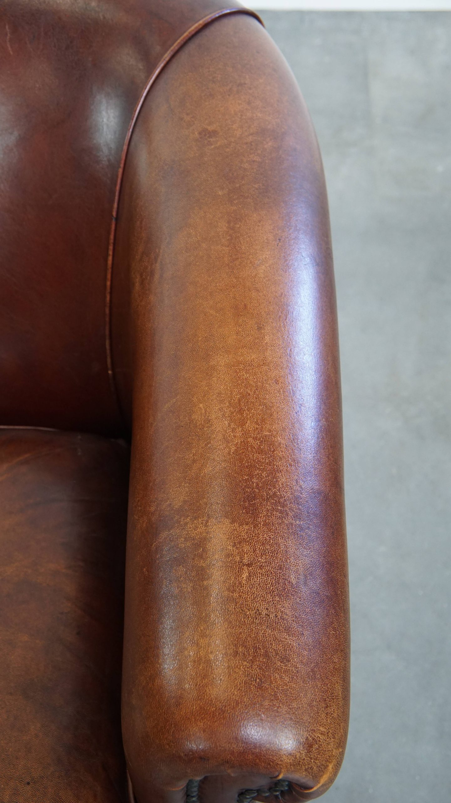 Comfortabele En Luxe 2 Zits Clubbank Gemaakt Van Schapenleer image 9