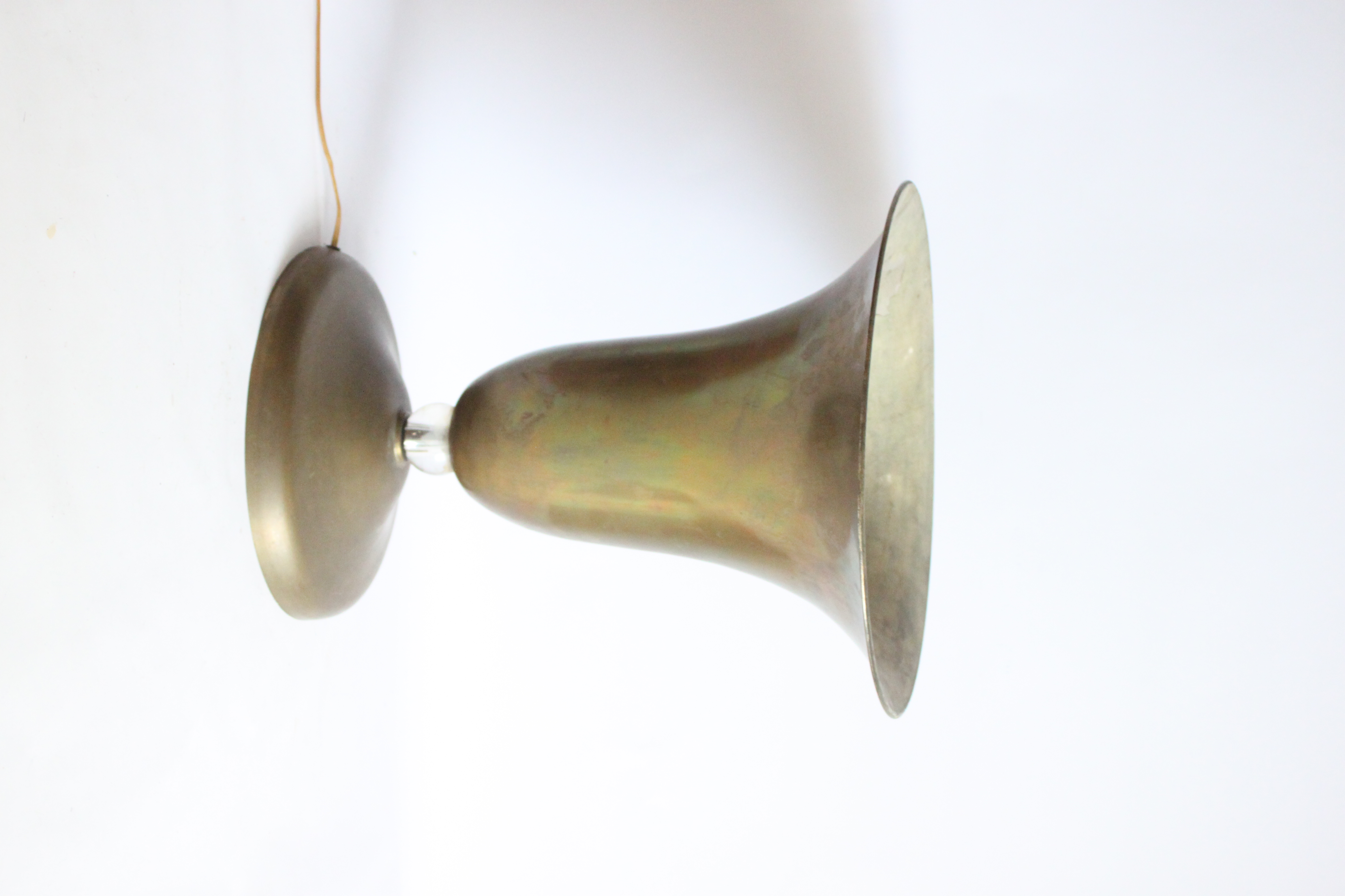 Large Brass Chalice Lamp, 1930s-1940s image 5