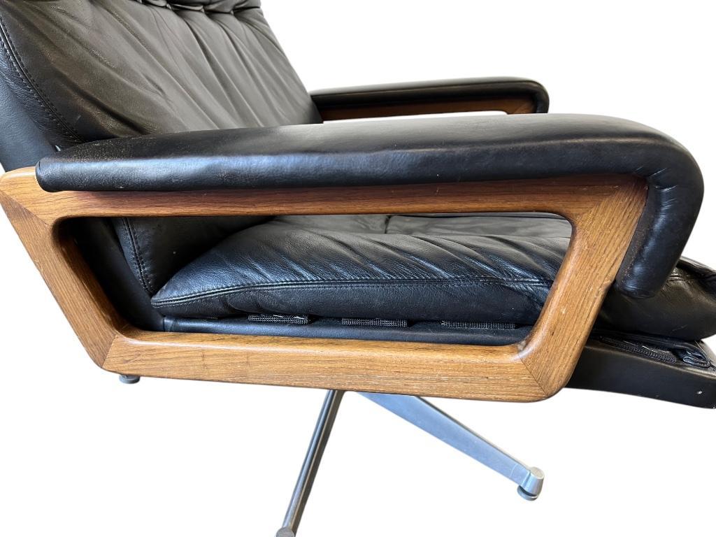 Vintage Zwart Lederen Fauteuil / Eenzit Andre Vandenbeuck image 6