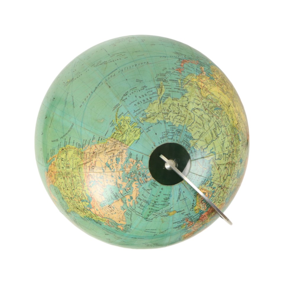 Grote Verlichte Wereldbol Globe Lamp Columbus Fifties image 4