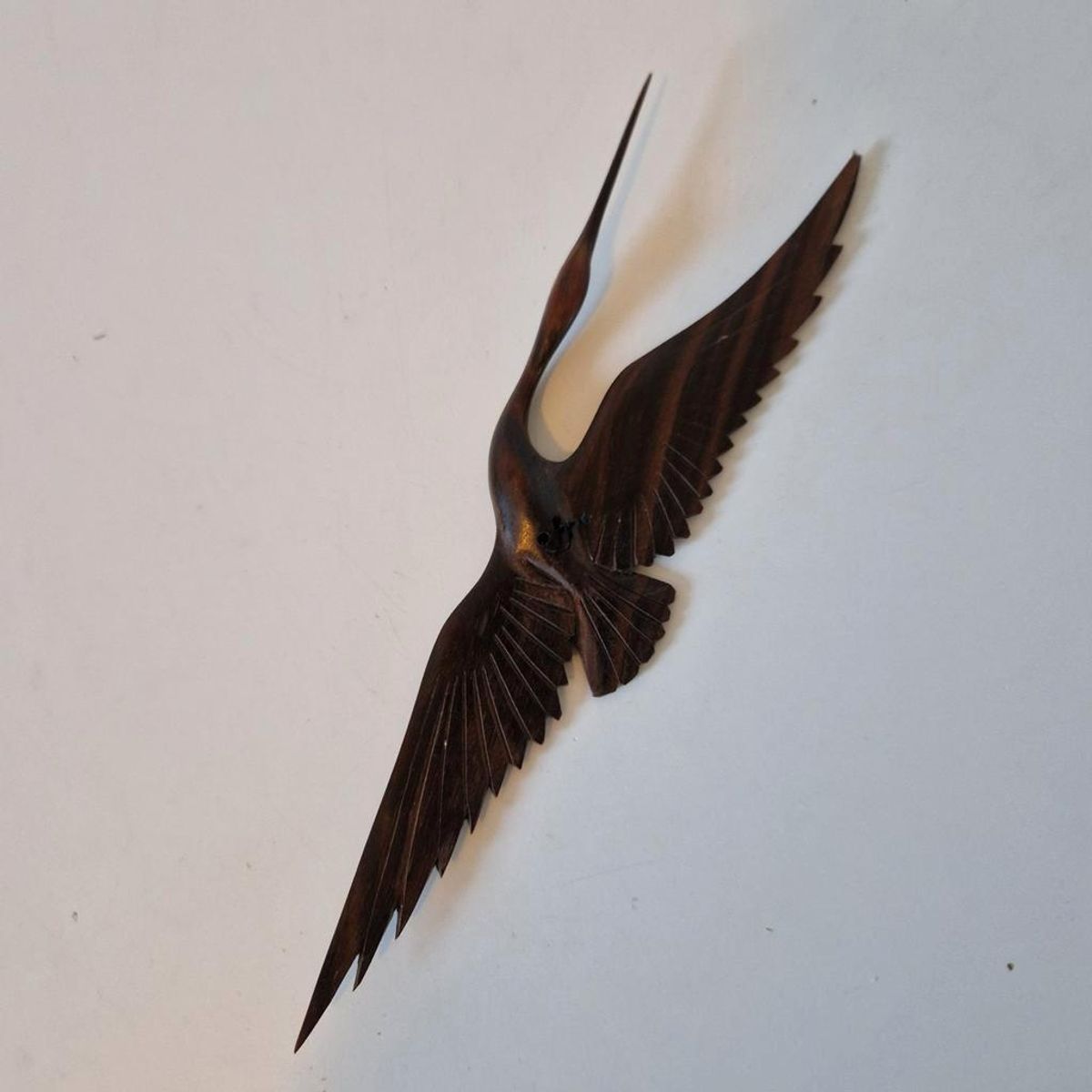 Vintage Teakhouten Wandvogel image 4