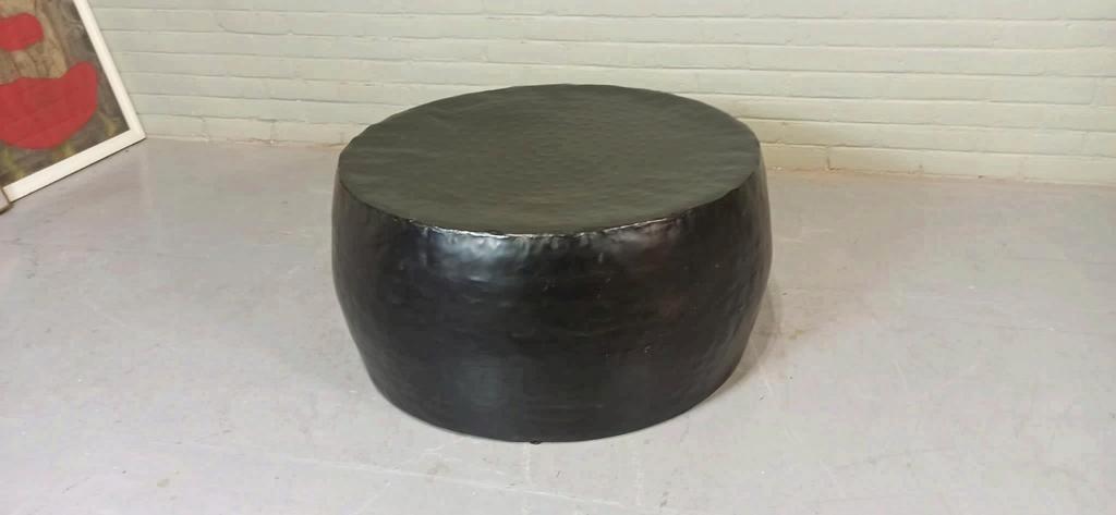 Zwarte Metalen Trommel Salontafel, Rond, 70 Cm image 6