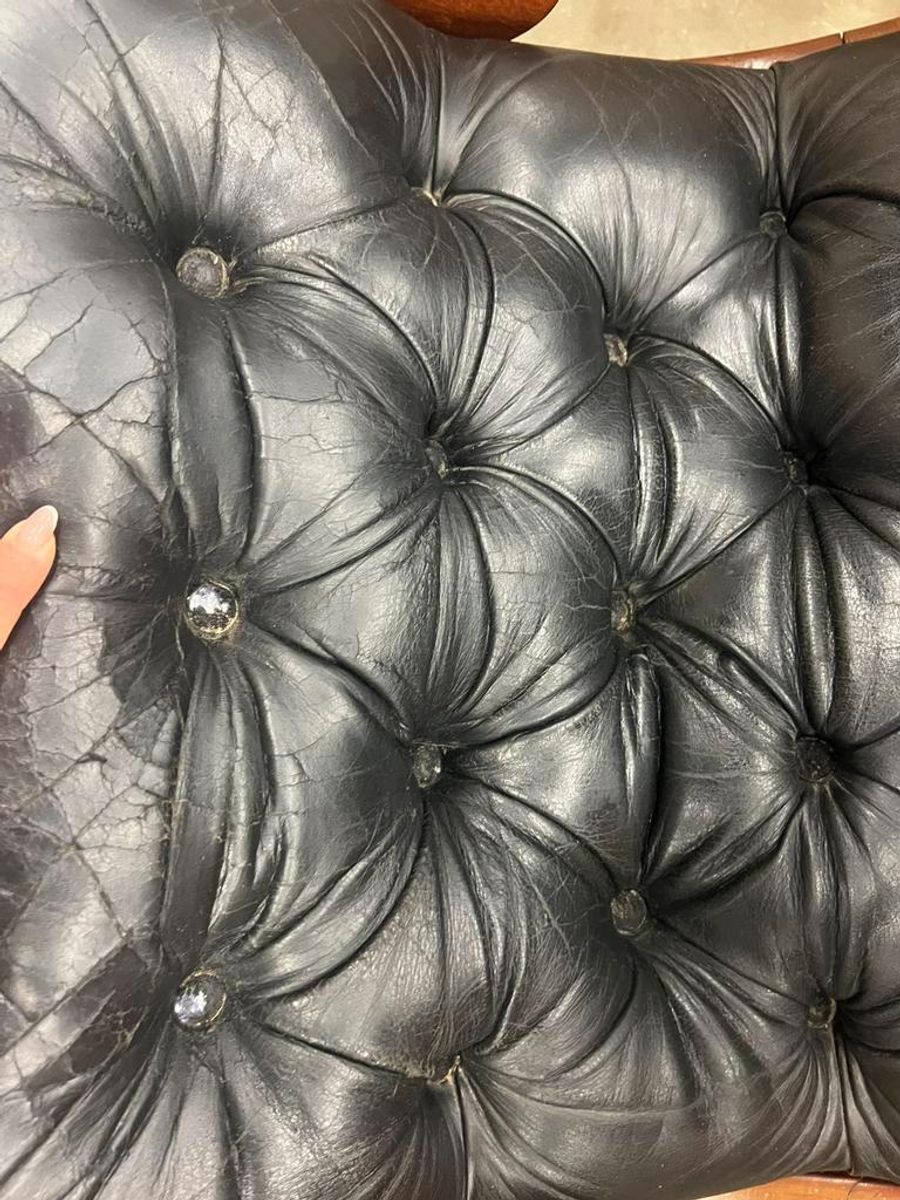 Vintage Chesterfield Fauteuil / Schommelstoel / Loungestoel image 13