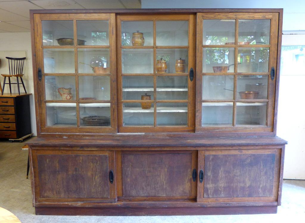 Grote Oude Buffet Vitrine School Museum Winkel Kast image 2