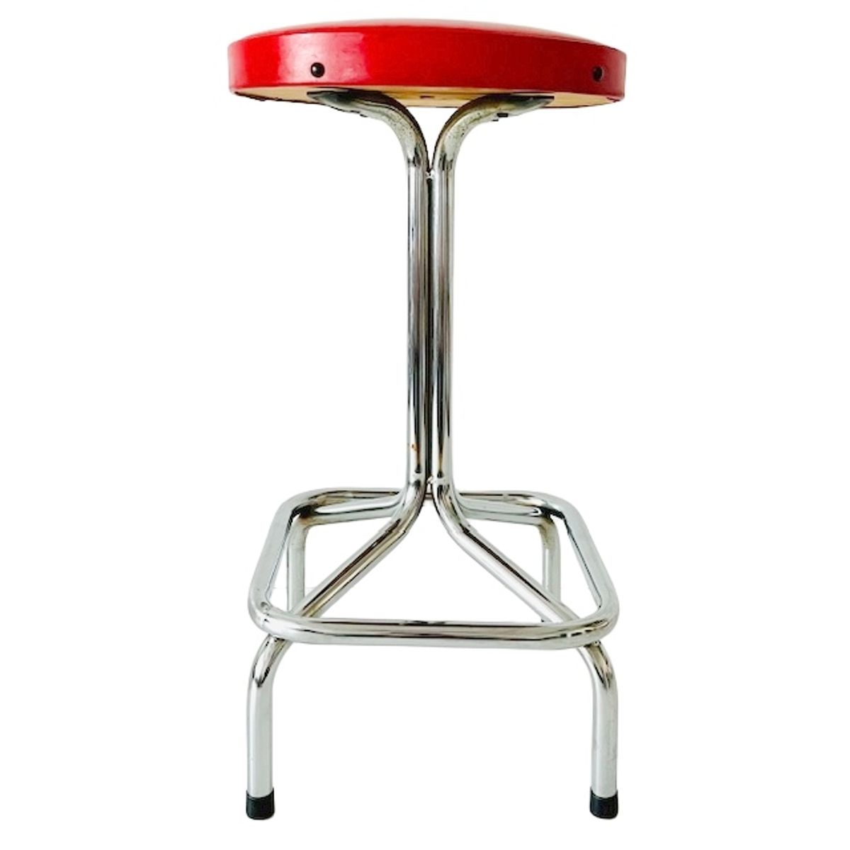 Vintage Buisframe Kruk Chroom Rood image 4