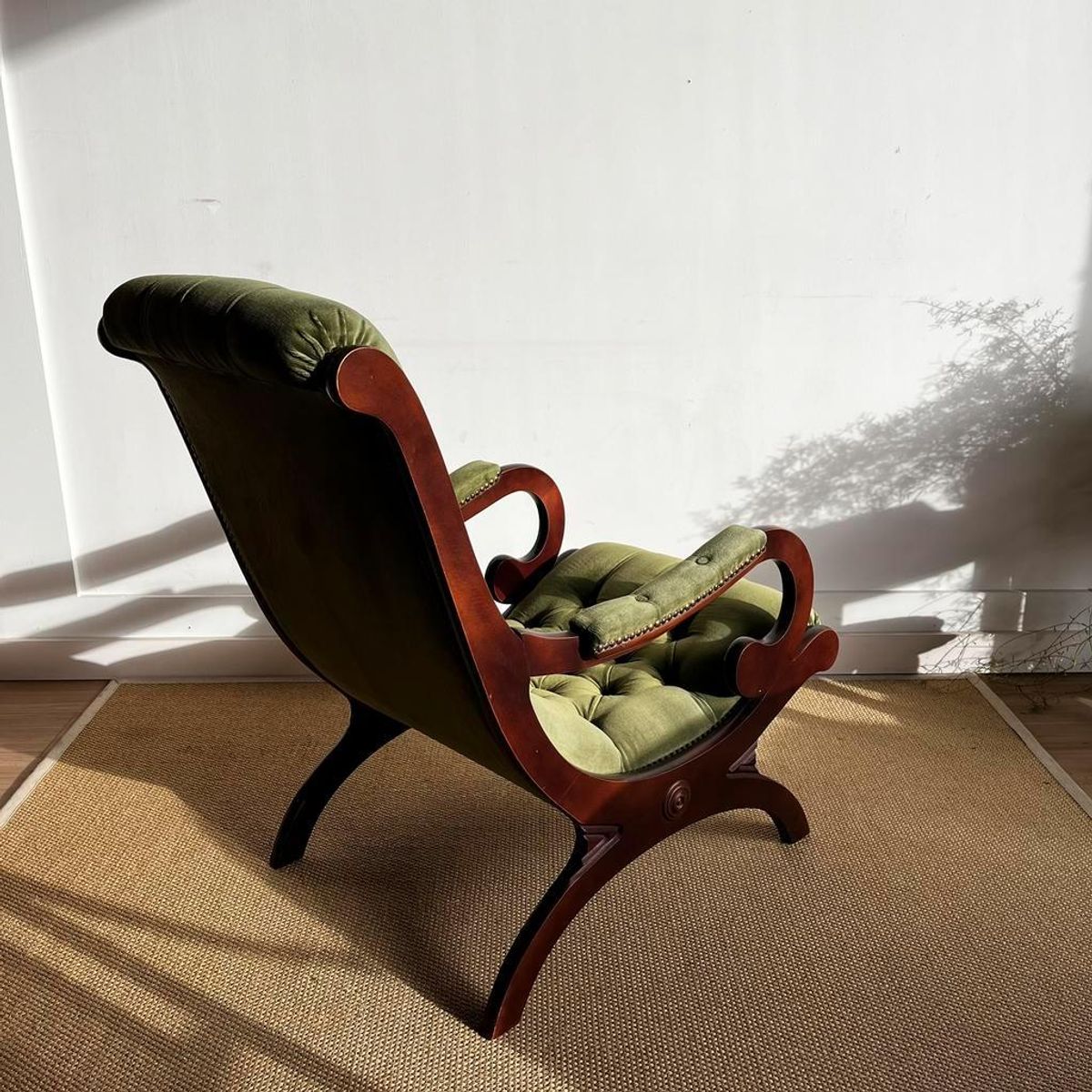 Sale Groene Chesterfield Victoriaans Fauteuil Vintage image 5