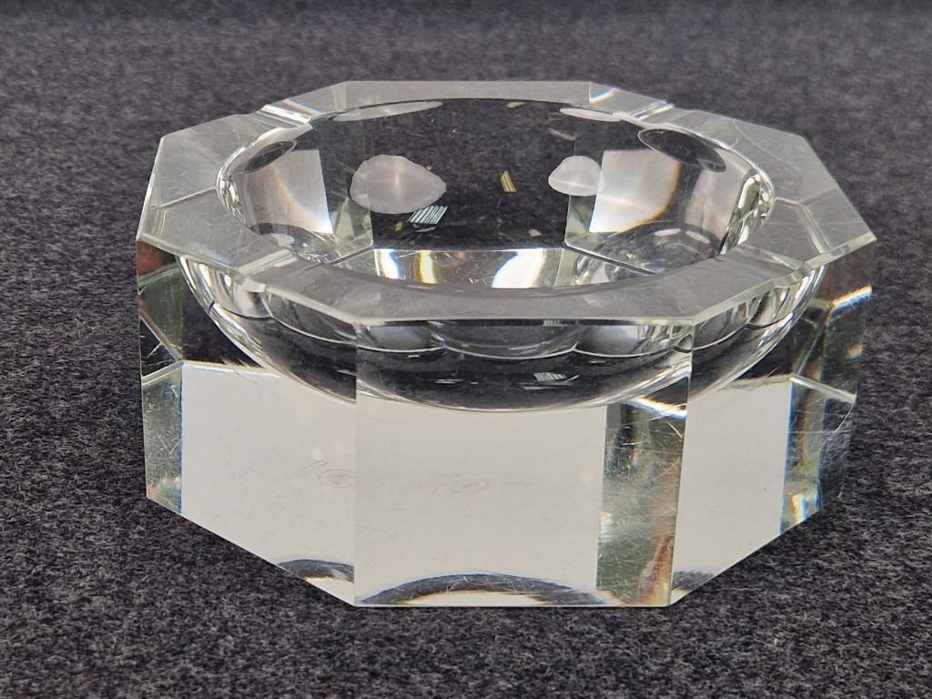 Mid-century Moser Kristallen Asbak Gemerkt ‘50 Kristal Rare image 3