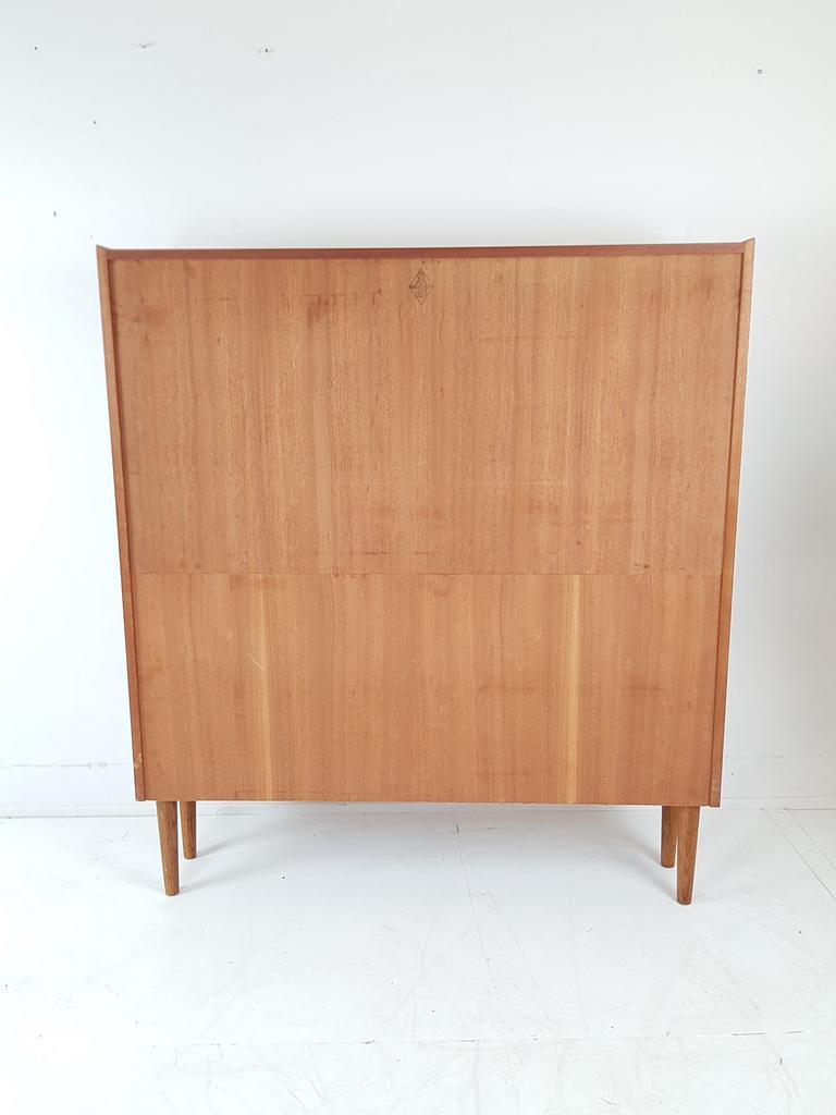 Vintage Deense Klep Kast | Wandkast | Teak Fineer image 11