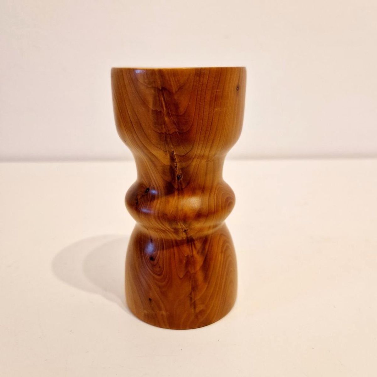 Vintage Walnoothout Kandelaar Waxinelicht Houder image 2