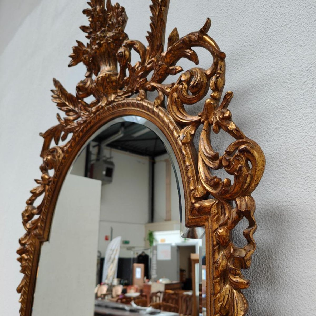 Grote Vintage Barok Brocante Rococo Spiegel Schouwspiegel 01 image 8