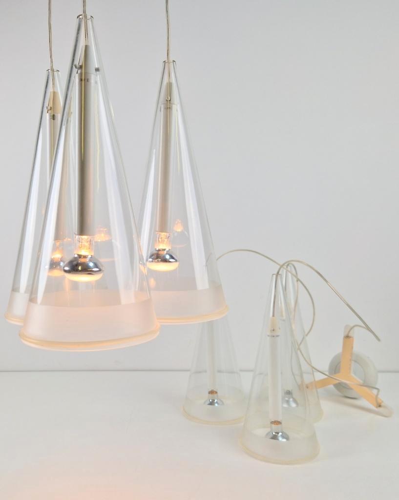 【廃盤】イタリア・FLOS社「FUCSIA」3灯 Flos Hanglamp Metal Transparent bij Reliving