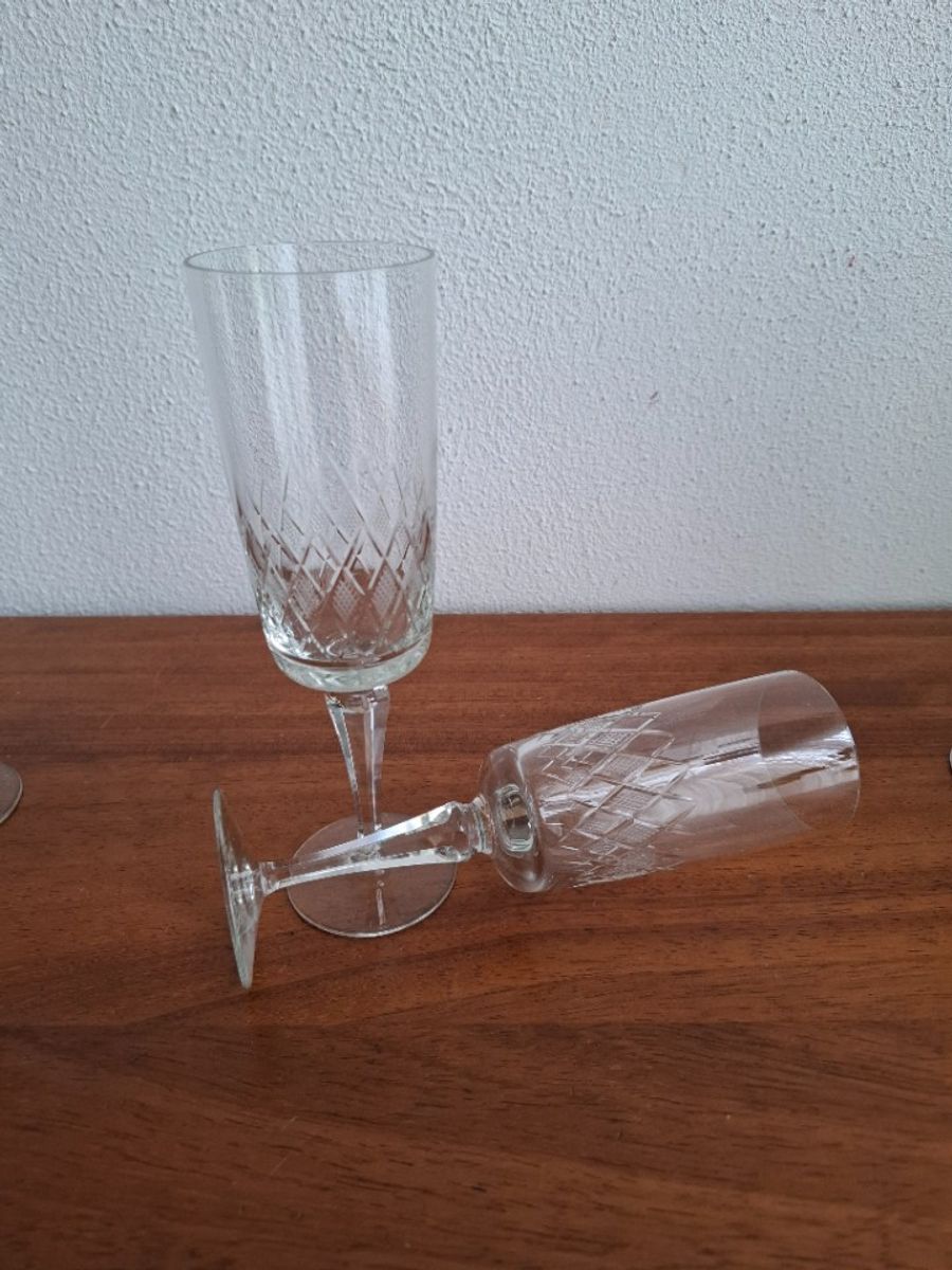 5 Hoge Champagneglazen, Kristallen Flutes, Kristallen Glazen image 12