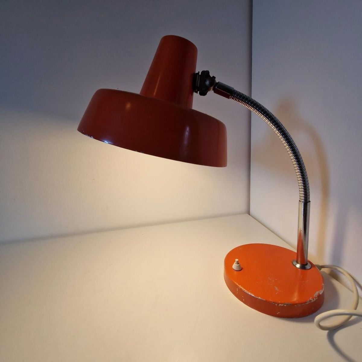 Vintage Bureaulamp Oranje Lamp Desklight Jaren 70 Retro Lamp image 5