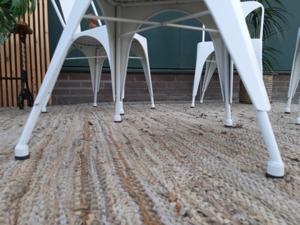 4 Tolix Style Eetkamerstoelen Vintage Design Witte Stoelen image 11