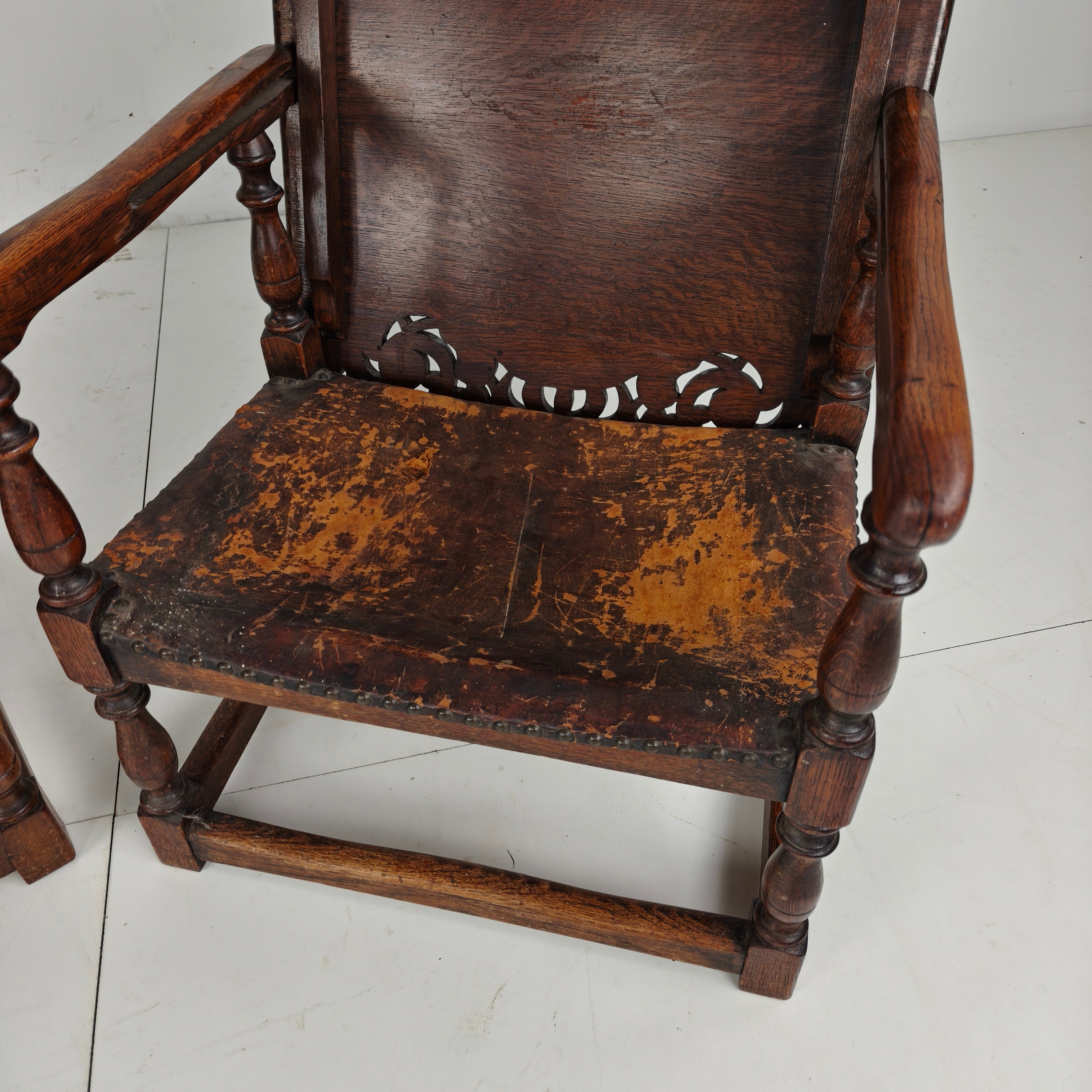 Pair Of English Antique Jacobean Monk Armchairs / Tables By F. Parker & Sons Ltd image 13