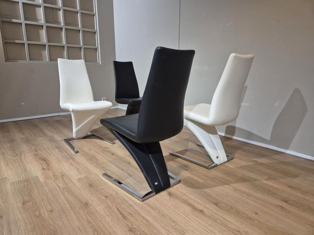 4x Rolf Benz 7800 - Eetkamerstoelen - Nieuwstaat - Zwart-wit image 20