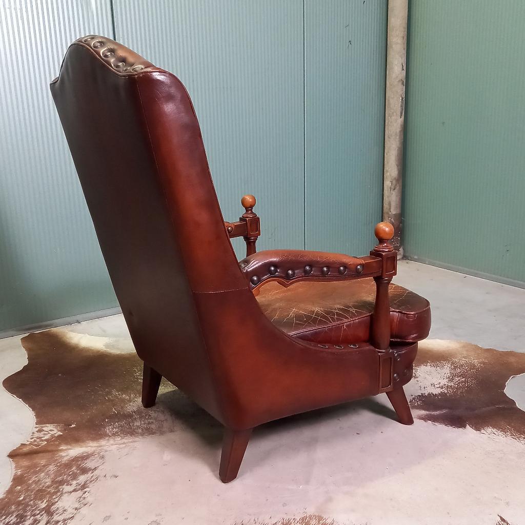 Bijzonder Stoere Vintage Bibliotheekfauteuil Met Studs image 6
