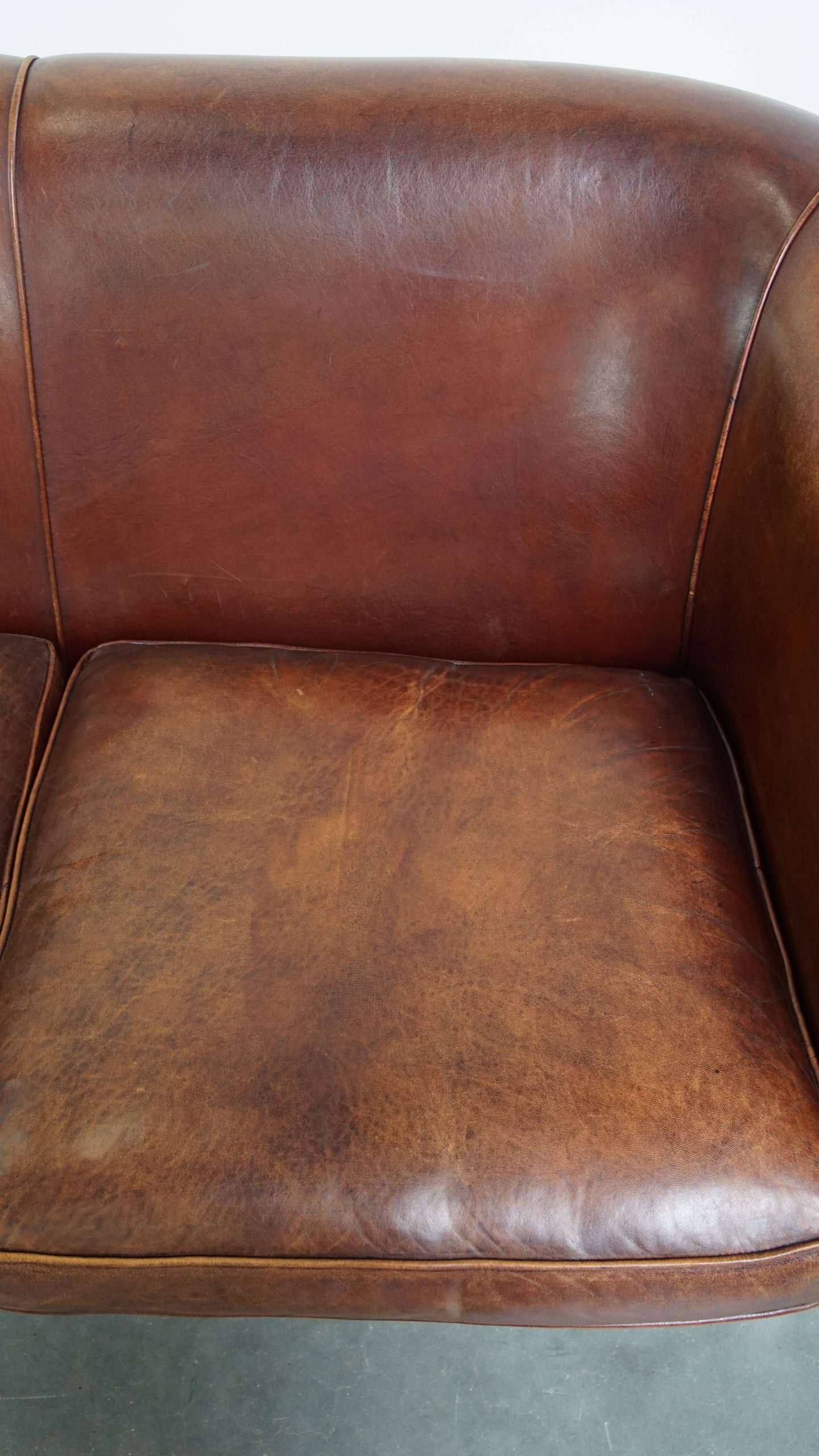 Comfortabele En Luxe 2 Zits Clubbank Gemaakt Van Schapenleer image 7