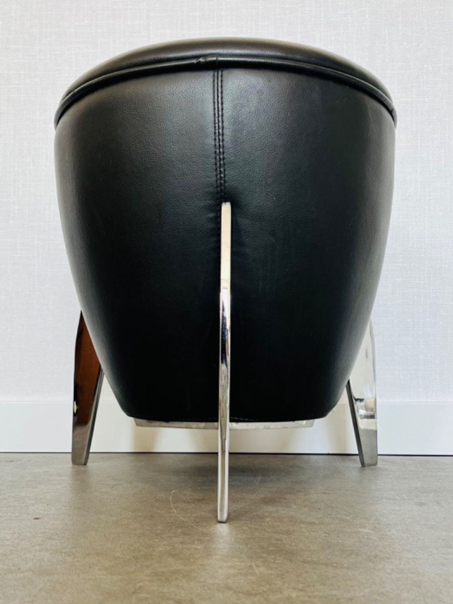 Leren Space Age Rocket Poef image 8