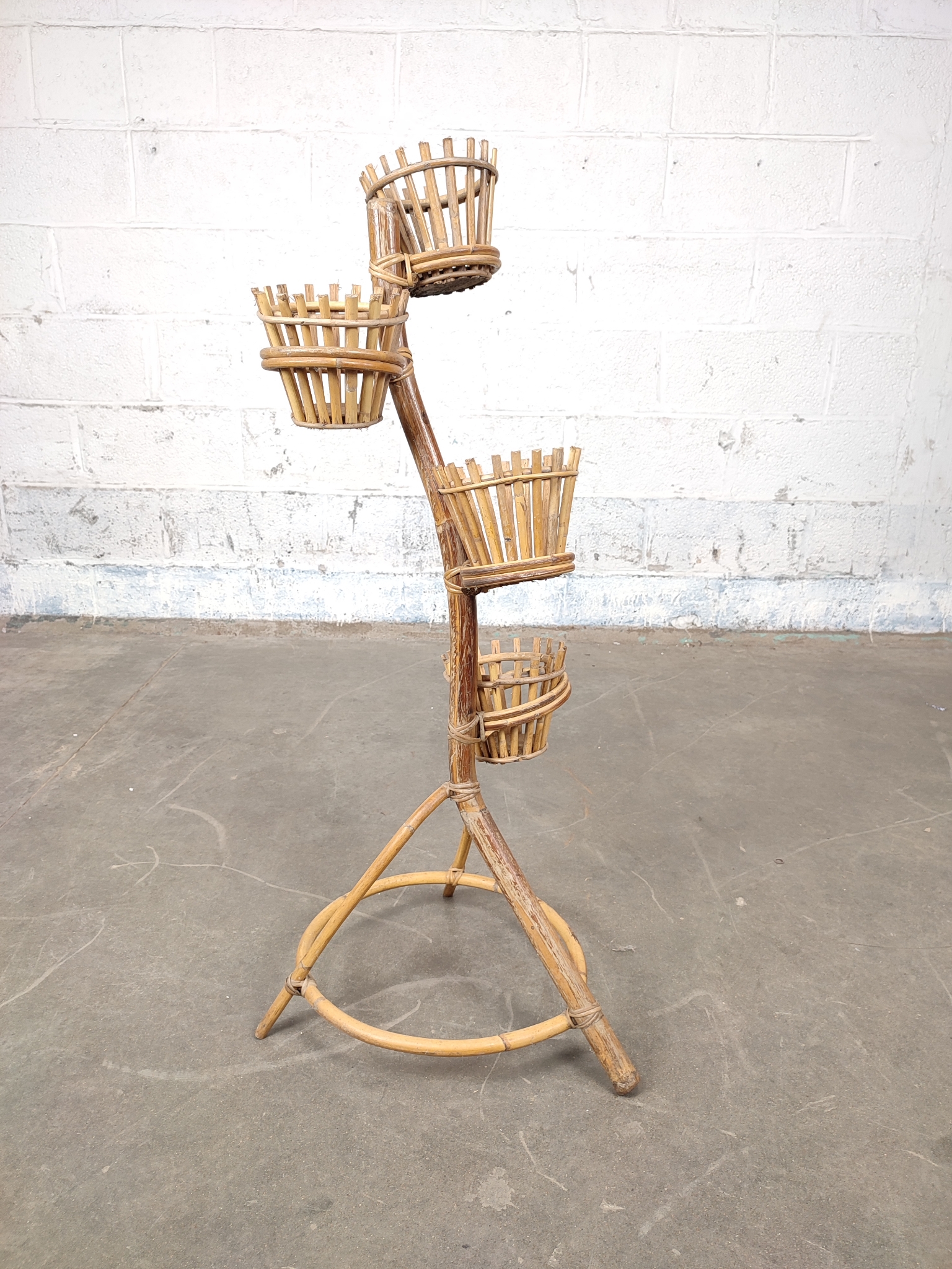 Vintage Rotan Plantenstaander image 2