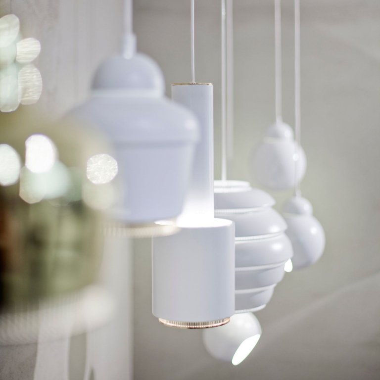 Artek Aalto A331 Hanglamp Ø33 Wit, Verchroomde Ringen image 5
