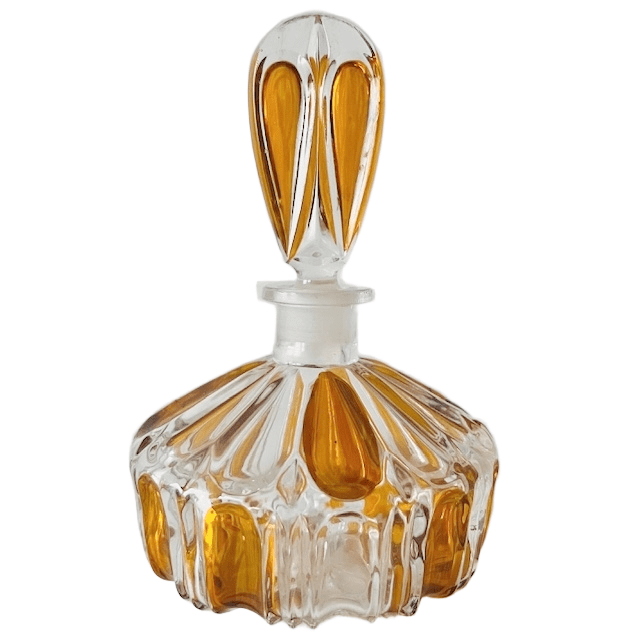 Artdeco Stijl Parfumfles Persglas Amber Transparant 1950’s image 2