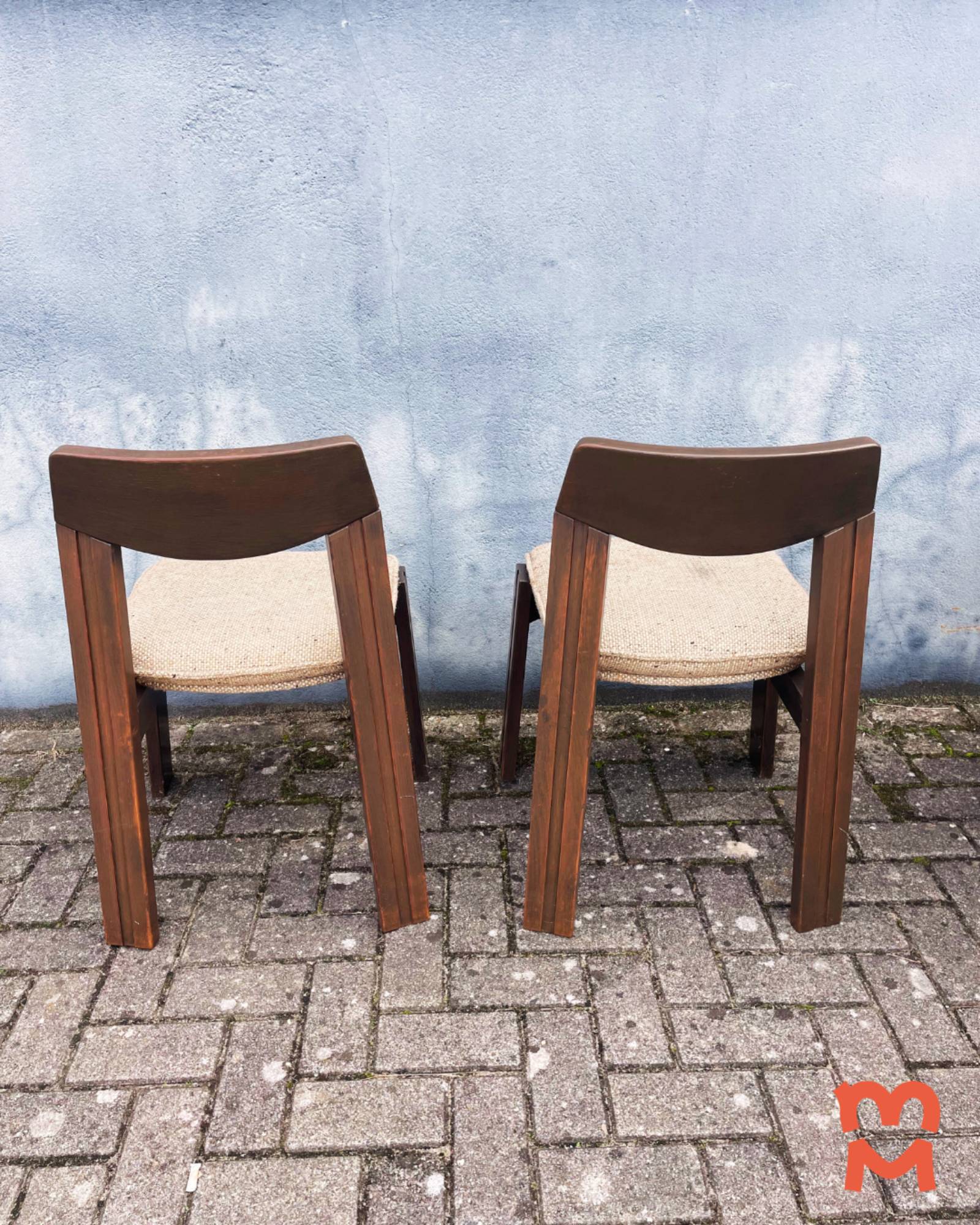 Brutalist Jaren 60 Eetkamerset (uitschuifbare Stafel + 4 Stoelen) image 15